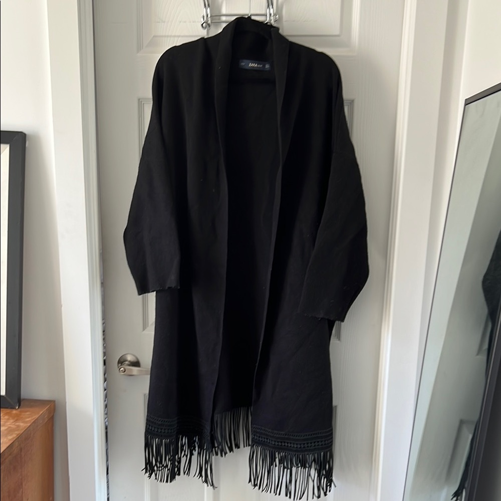 Zara Black Fringe Sweater